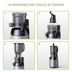 Extracteur de Jus de fruits et légumes, Silencieux & Puissant sans BPA – Jus Frais Maison, Vitamines Préservées & Nettoyage Facile