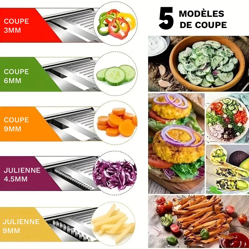 Mandoline de Cuisine Multifonction – Découpe Rapide et Sécurisée