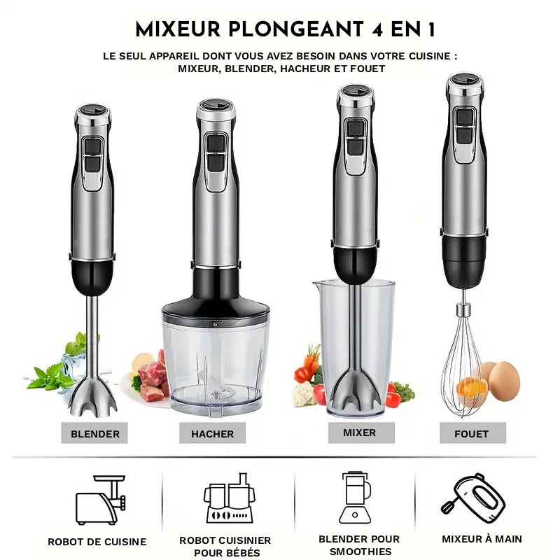 Mixeur Plongeant Multifonction – Puissant, Léger et Facile à Utiliser