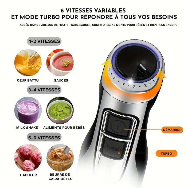Mixeur Plongeant Multifonction – Puissant, Léger et Facile à Utiliser